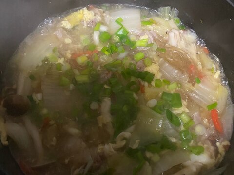 豚肉と春雨と野菜のほっこりスープ